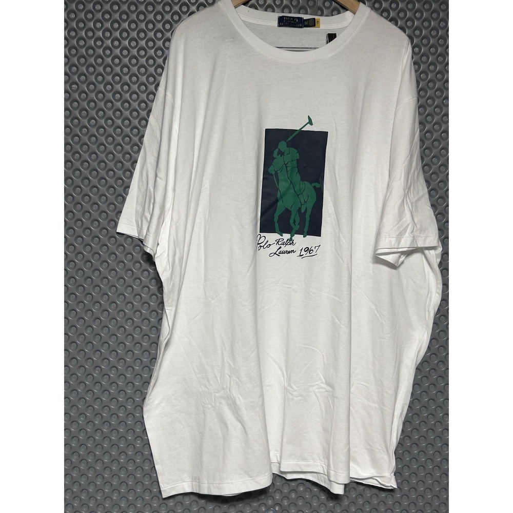Polo Ralph Lauren Men's 4XLT/4TGL White Graphic Logo Jersey Short Sleeve T-Shirt - Picture 3 of 11